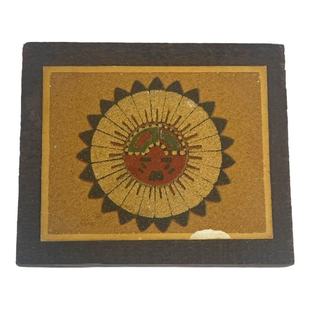 The Great God Spirit Vtg Native American Wall Art Sand Painting Albuquerque NM